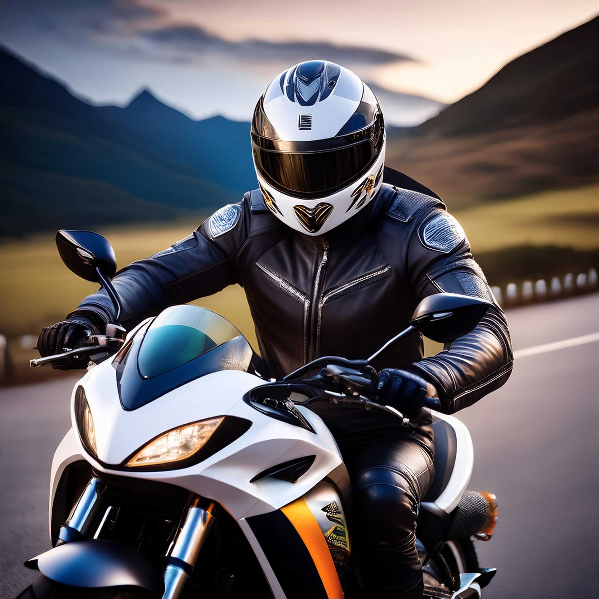 Motorrijder met gehoorbescherming op maat